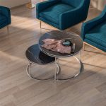 Tavolina kafeje Tetor Pakoworld set prej 2 mermer-argjendi të zi - Image 2