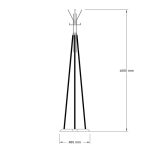 Coat Stand Myra  në ngjyrë të zezë natyrore D40x160cm - Image 3