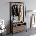 Mobilje hyrëse Foxtel  arra-e zezë 94x35x180cm - Image 2