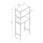 Kabineti i lavanderisë Zermin metal-melamine bardhë-zi 70x25x150cm - Image 3