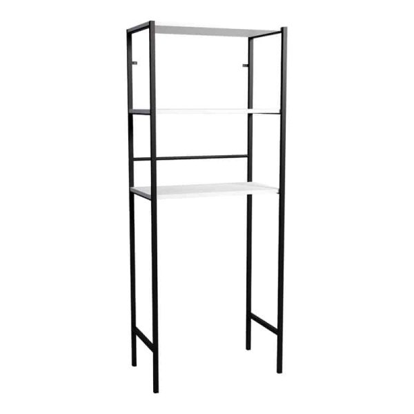 Kabineti i lavanderisë Zermin metal-melamine bardhë-zi 70x25x150cm