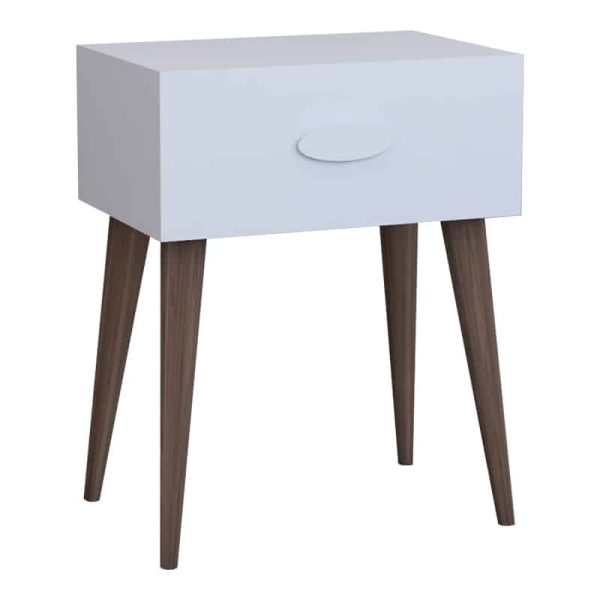 Nighstand Laber melamine e bardhë 45x30x57.5cm