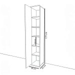 Mobilje hyrje-hanger Ridi melamine me arra të bardha 30x35x177cm - Image 3