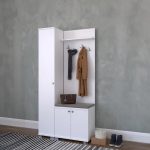 Mobilje hyrje-hanger Wardo  melamine e bardhë 90x33x177cm - Image 2