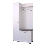 Mobilje hyrje-hanger Wardo  melamine e bardhë 90x33x177cm