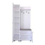 Mobilje hyrje-hanger Wardo  melamine e bardhë 90x33x177cm - Image 3