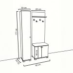 Mobilje hyrje-hanger Wardo  arra melamine 90x33x177cm - Image 4