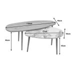 Tavolina mesi Monty  ngjyrë lisi dhe bezhë mermer melamine 116x46x46cm - Image 5