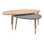 Tavolina mesi Monty  melamine me mermer arre i zi 116x46x46cm