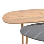 Tavolina mesi Monty  melamine me mermer arre i zi 116x46x46cm - Image 3