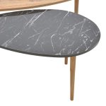 Tavolina mesi Monty  melamine me mermer arre i zi 116x46x46cm - Image 4