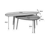 Tavolina mesi Monty  melamine me mermer arre i zi 116x46x46cm - Image 6