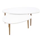 Tavolina mesi Monty  melamine e bardhë natyrale 116x46x6cm - Image 2