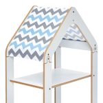 Raft Montessori Zoilen  MDF i bardhë-blu 50x30x80cm - Image 3