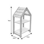 Raft Montessori Zoilen  MDF i bardhë-blu 50x30x80cm - Image 4