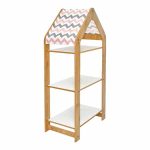 Raft Montessori Zoilen I  MDF i bardhë natyral rozë 50x30x100cm