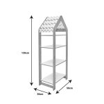 Raft Montessori Zoilen II MDF natyral i bardhë-rozë 50x30x120cm - Image 4