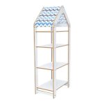 Raft Montessori Zoilen II MDF i bardhë-blu 50x30x120cm