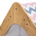 Shtëpi lojërash e fëmijëve Montessori Hosnele MDF natyral i bardhë-rozë 95x90x114cm - Image 3