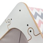 Shtëpi lojërash e fëmijëve Montessori Hosnele MDF i bardhë-rozë 95x90x114cm - Image 3