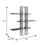 Raft muri Akira  melamine në hije të bardhë arre 96x19.5x101cm - Image 4