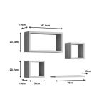 Raft muri Babine  melamine në hije antracit 84x15x44cm - Image 4