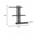 Raft muri Norman  melamine në hije të bardhë arrash 110x19.5x90cm - Image 2