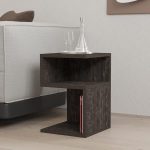 Tavolinë anësore Caroly  melamine në hije qymyri 29.6x31.4x45cm - Image 2