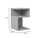 Tavolinë anësore Caroly  melamine në hije qymyri 29.6x31.4x45cm - Image 4