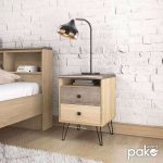 Nightstand Bruno  me 2 sirtarë në viscount - ngjyra toro 39,5x39,5x56,5cm - Image 2