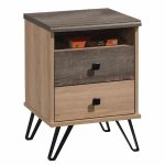 Nightstand Bruno  me 2 sirtarë në viscount - ngjyra toro 39,5x39,5x56,5cm