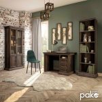 Bookcase Mozart  me arrë qelqi 78.5x38x188cm - Image 3