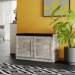 Stool kabineti këpucë Crispy  9 çifte antracite antike 94x34.5x60cm - Image 2