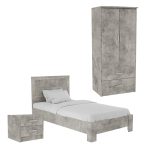 Set studentor Olympus, dhomë gjumi, set prej 3 copë në nuancë antracit antike