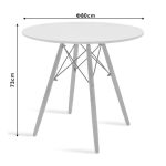 Tavolina e ngrënies Julita MDF top bardhë D80cm - Image 4