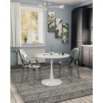 Tavolina e ngrënies Balou  MDF e bardhë D100x75cm - Image 2