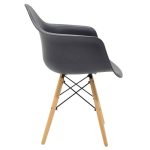 Armchair Julita  Propylene black - oak - Image 4