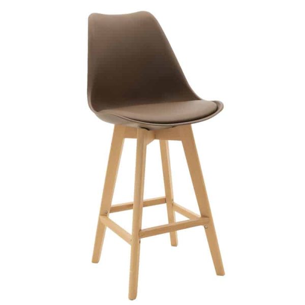 Gaston  stool bar PP me PU ngjyra mocha ndërtim profesional