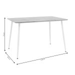 Tavolina e ngrënies Cuba  MDF ngjyra sonoma-e bardhë 120x80x75εκ - Image 5