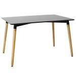 Tavolina e ngrënies Natali MDF top e zezë 150x80x75cm