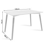 Tavolina e ngrënies Natali MDF top e zezë 150x80x75cm - Image 3