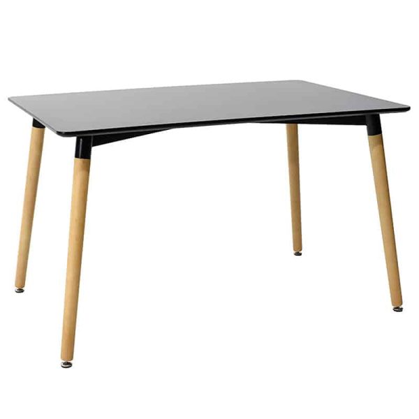 Tavolina e ngrënies Natali MDF top e zezë 150x80x75cm
