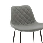 Bar stol Besimi  antik anthracite pu-black metal 50x54x104cm - Image 2