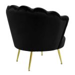 Armchair Daimon  velvet black-golden 79x74x78cm - Image 2
