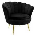 Armchair Daimon  velvet black-golden 79x74x78cm