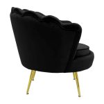 Armchair Daimon  velvet black-golden 79x74x78cm - Image 3