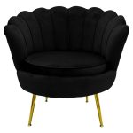 Armchair Daimon  velvet black-golden 79x74x78cm - Image 4