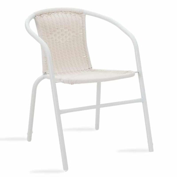 Karrige Obbi  metal-pe ne ngjyre te bardhe 54x56x73cm