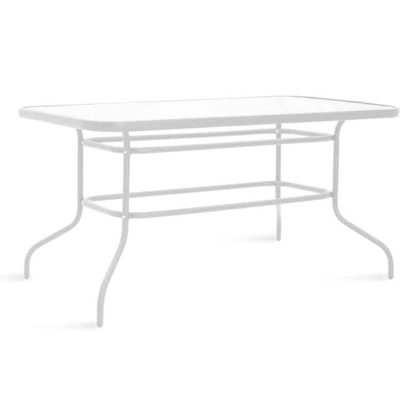 Valor  tavoline metalike xham te bardhe 140x80x70cm