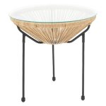 Tavolina Acapulco e zezë metal-pe natyrale D50x50cm
